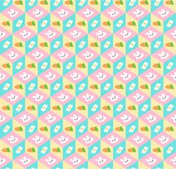 Vector Pastel tone cute bunny seamless pattern