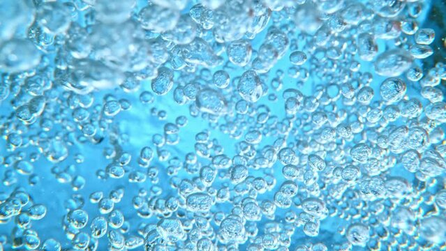 Super slow motion of bubbling water in detail. Filmed on high speed cinema camera, 1000 fps.