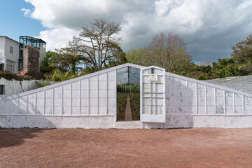 Fototapeta na wymiar Greenhouse at a pineapple plantation on São Miguel island of the Azores. 