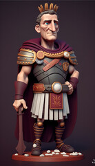 Fototapeta na wymiar Roman Emperor 3d render cartoon Generative AI