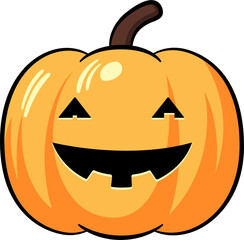 Pumpkin Halloween cartoon with outline