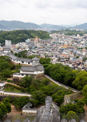 Fototapeta na wymiar View of Himeji, Japan from Himeji Castle