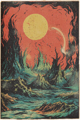 Pulp Art Comic Book Print Machine Backgrounds 8 High Resolution JPGs Vintage Inspired Design
