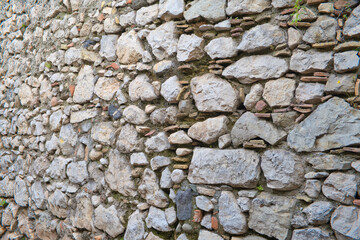 nature stone wall in taormina sicily, italy