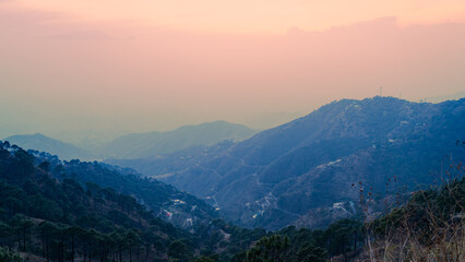 The landscape of Kasauli Himachal Pradesh during blue hour