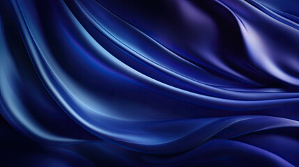 Fototapeta premium navy blue silk satin, Color gradient, Abstract background, Drapery, curtain, Folds, Shiny fabric, Glow glitter neon electric light metallic, Line stripe