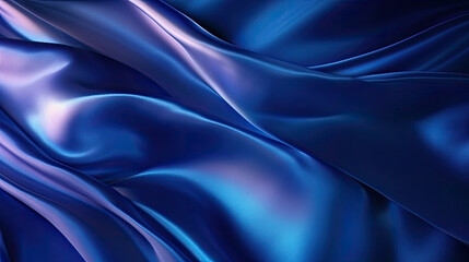 Fototapeta premium navy blue silk satin, Color gradient, Abstract background, Drapery, curtain, Folds, Shiny fabric, Glow glitter neon electric light metallic, Line stripe