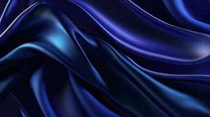 Fototapeta premium navy blue silk satin, Color gradient, Abstract background, Drapery, curtain, Folds, Shiny fabric, Glow glitter neon electric light metallic, Line stripe