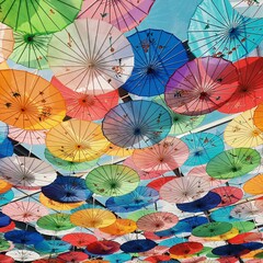 Fototapeta na wymiar pattern with umbrellas