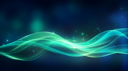 abstract futuristic background with green blue glowing neon moving high speed wave lines and bokeh lights. Data transfer concept Fantastic wallpaper, Generative Ai