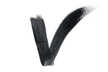 Black acrylic paint, ink brush stroke, brush, line, art. Clean artistic design stripe elements. Isolated Hand Drawn PNG Texture. Transparent background.