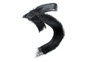 Black acrylic paint, ink brush stroke, brush, line, art. Clean artistic design stripe elements. Isolated Hand Drawn PNG Texture. Transparent background.