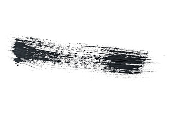 Black acrylic paint, ink brush stroke, brush, line, art. Clean artistic design stripe elements....