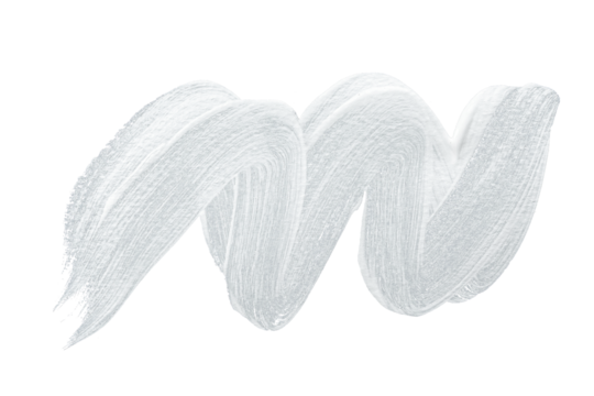 White acrylic paint, ink brush stroke, brush, line, art. Clean artistic design stripe elements. Isolated Hand Drawn PNG Texture. Transparent background.