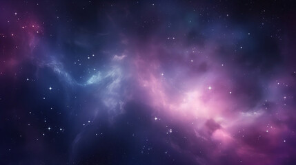 Obraz na płótnie Canvas Colorful space galaxy cloud nebula. Stary night cosmos. Universe science astronomy. Supernova background wallpaper, Generative Ai