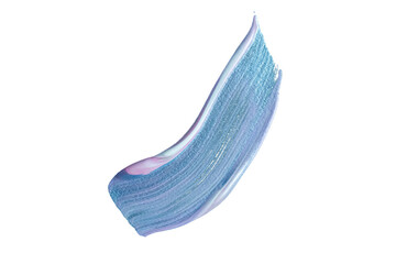 Blue and violet gradient acrylic paint, ink brush stroke, brush, line, art. Clean artistic design stripe elements. Isolated Hand Drawn PNG Texture. Transparent background.