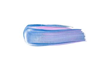 Blue and violet gradient acrylic paint, ink brush stroke, brush, line, art. Clean artistic design stripe elements. Isolated Hand Drawn PNG Texture. Transparent background.