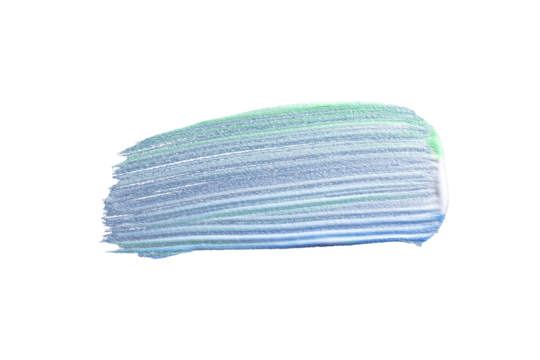 Green gradient acrylic paint, ink brush stroke, brush, line, art. Clean artistic design stripe elements. Isolated Hand Drawn PNG Texture. Transparent background.