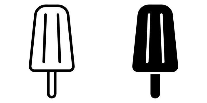 ofvs396 OutlineFilledVectorSign ofvs - popsicle vector icon . ice cream on stick sign . isolated transparent . black outline and filled version . AI 10 / EPS 10 / PNG . g11736