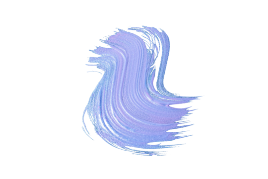 Blue and violet gradient acrylic paint, ink brush stroke, brush, line, art. Clean artistic design stripe elements. Isolated Hand Drawn PNG Texture. Transparent background.