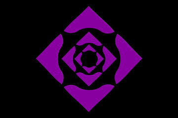 Geometric shapes on a black background. Abstract unique author's pattern.