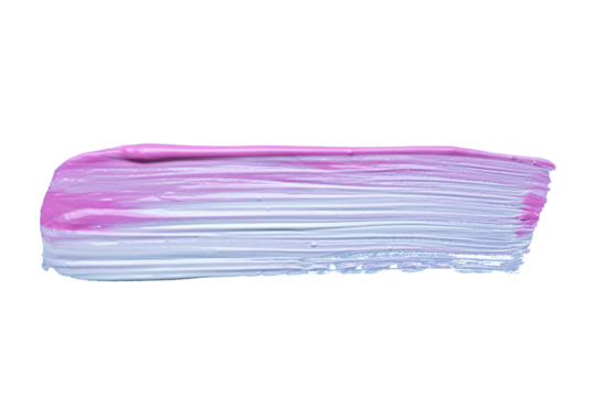 Pink gradient acrylic paint, ink brush stroke, brush, line, art. Clean artistic design stripe elements. Isolated Hand Drawn PNG Texture. Transparent background.