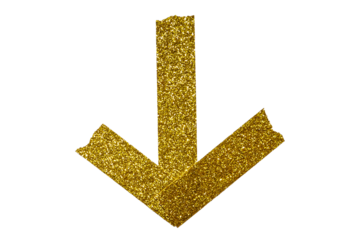 Isolated Gold wrinkled adhesive tape pieces. Strips of washi tape on transparent background. PNG for design collage overlay. Torn plastic tape.