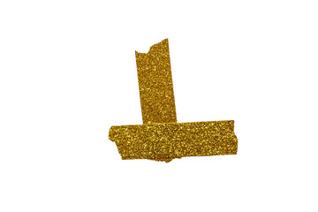 Obraz premium Isolated Gold wrinkled adhesive tape pieces. Strips of washi tape on transparent background. PNG for design collage overlay. Torn plastic tape.