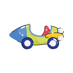 Ride doodle vector filled outline Sticker. EPS 10 file