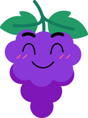Grape Face Happy Blush Over Smile