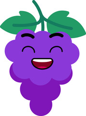 Grape Face Smile Open Mouth