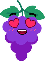 Grape Face Inlove Heart Eye