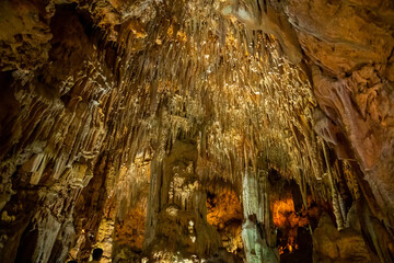 Alanya Dim Cave stalagmites and stalactites formation