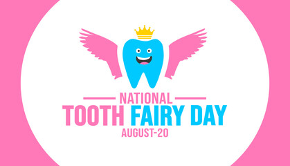National Tooth Fairy Day. Holiday concept. background, banner, placard, card, and poster design template with text inscription and standard color. vector illustration.