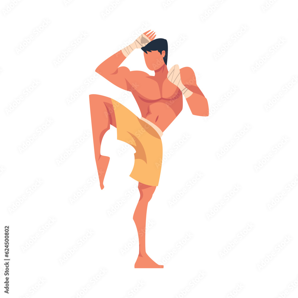 Poster man engaged in taekwondo as martial arts vector illustration