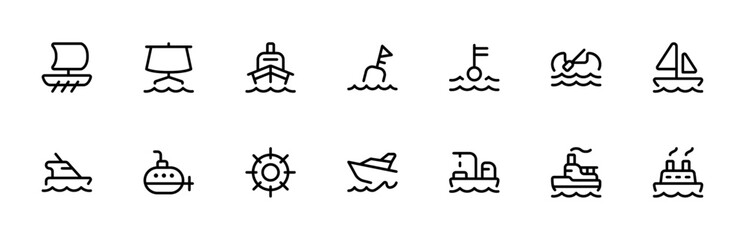 marine icon. cargo ship, sea transportation, oil & lng tanker, vector illustration. linear Editable Stroke. Line, Solid, Flat Line, thin style and Suitable for Web Page, Mobile App, UI, UX design.