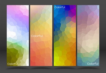A set of colored polygonal backgrounds. Design template for poster, banner, interior and creative ideas