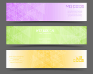 A set of abstract backgrounds of triangles and lines. Template for website design, web design, social networks, creative interior and creative ideas