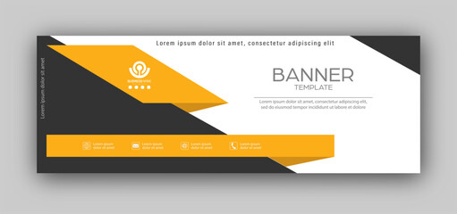 Template for the design of a business idea, corporate banner, flyer, marketing strategy. The composition is yellow and black.
