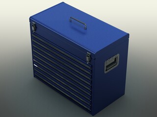 Metal Portable Tool Box with Drawers 3D model