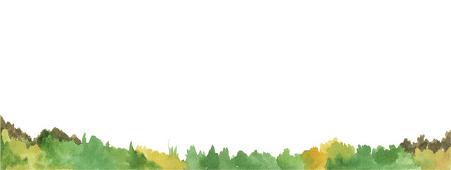 frame tree watercolor decorated, hand drawn on transparent background