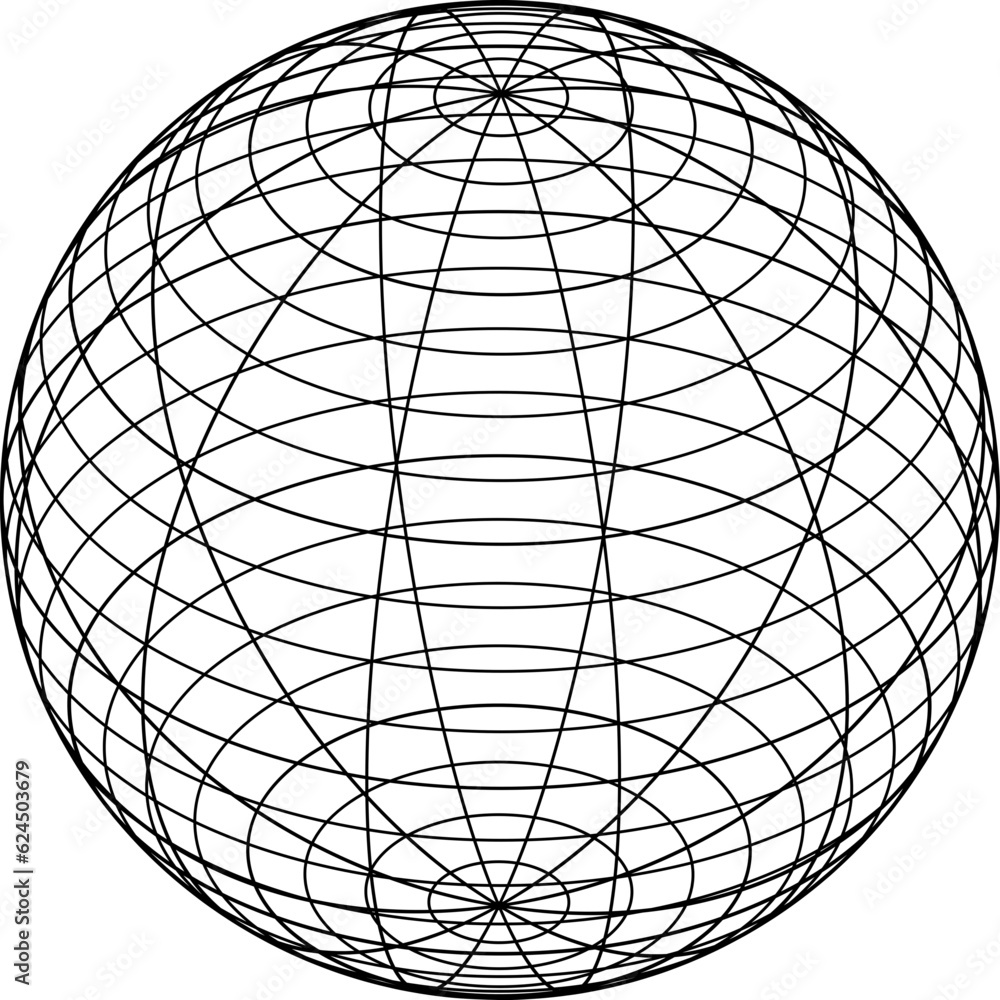 Poster geometric shape of sphere 3d design in technology style. abstract circle vector illustration.