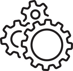 Setting icon vector with work cog gear element. Cogweel mechanism symbol.