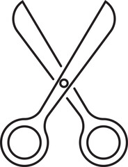 Scissors icon vector design. Cut out tool for paper or tailor work.
