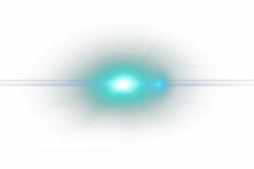 Isolated Anamorphic Lens Flare Overlay