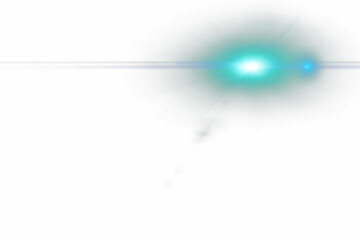 Isolated Anamorphic Lens Flare Overlay