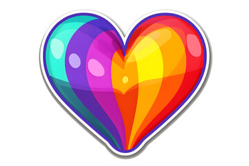 rainbow colored heart symbols on a white background