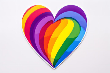 Vibrant rainbow-colored heart symbols on a white background
