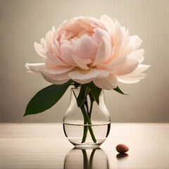 pink rose in vase generated AI