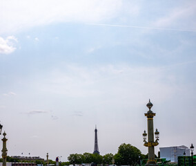 Fototapeta na wymiar View of the Eiffel Tower from afar